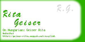 rita geiser business card